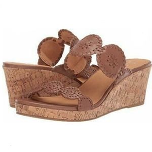 Brand new!! Jack Rogers Lauren Mid Wedge Cognac
